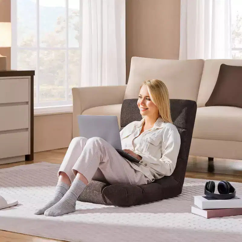 Fauteuil de sol pliant avec dossier – 14 positions, capacité de 90 kg