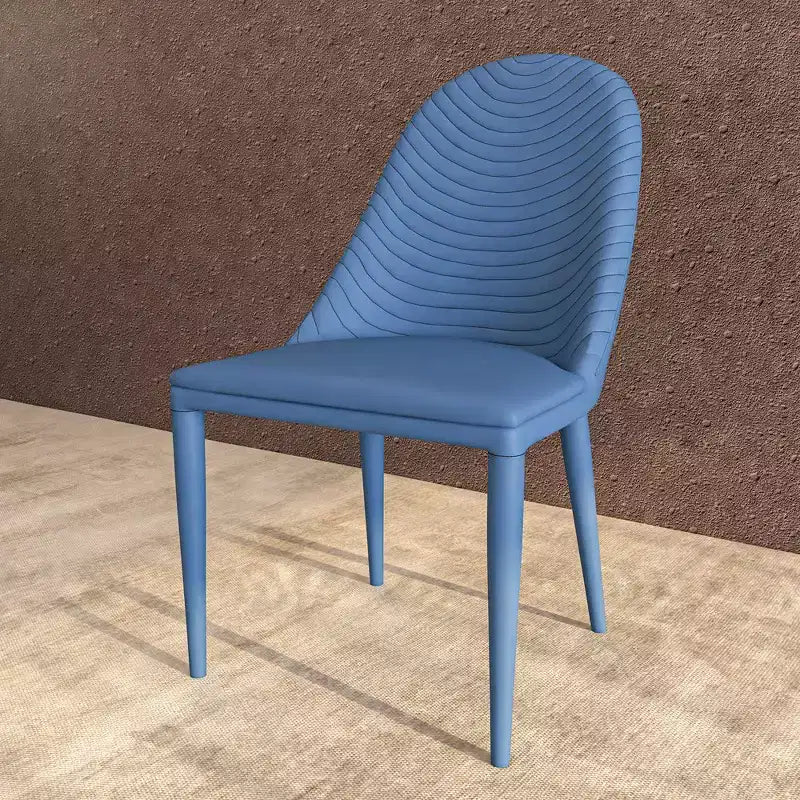 Chaise de salle à manger moderne sans accoudoirs – Similicuir rembourré avec piètement en métal