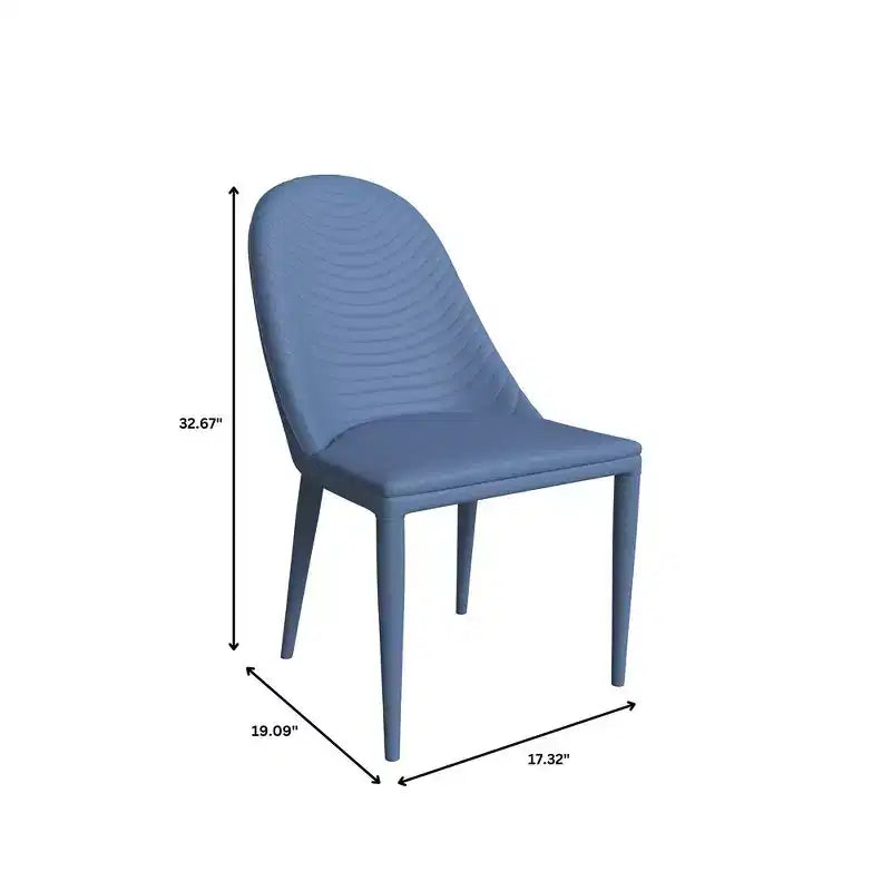 Chaise de salle à manger moderne sans accoudoirs – Similicuir rembourré avec piètement en métal