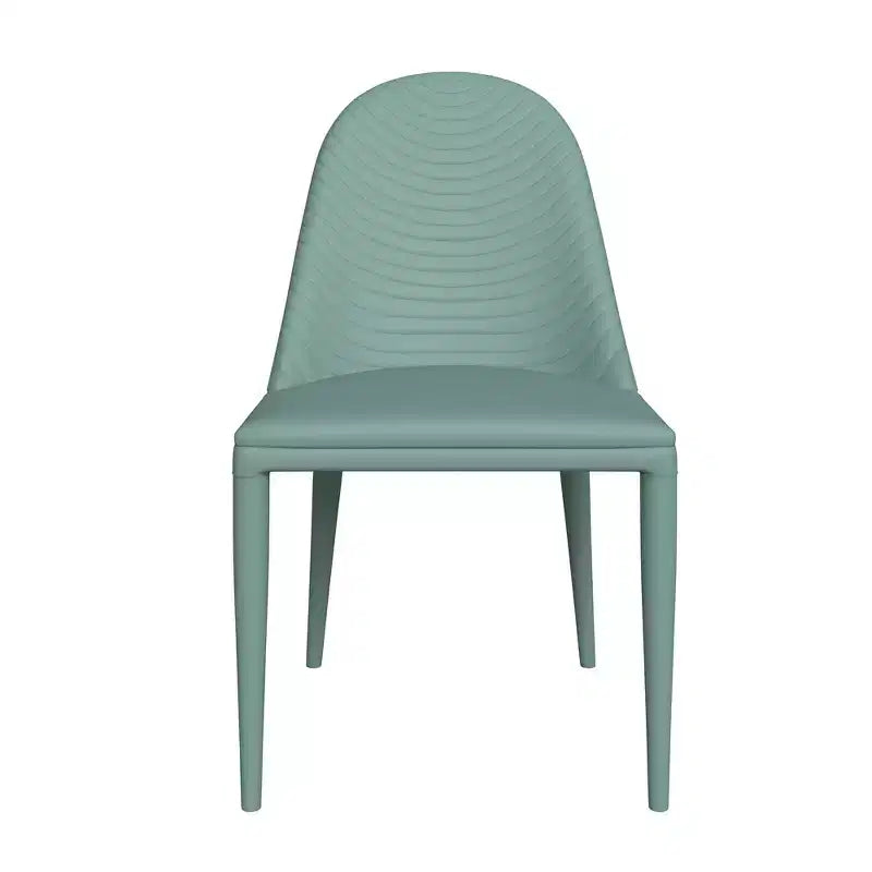 Chaise de salle à manger moderne sans accoudoirs – Similicuir rembourré avec piètement en métal
