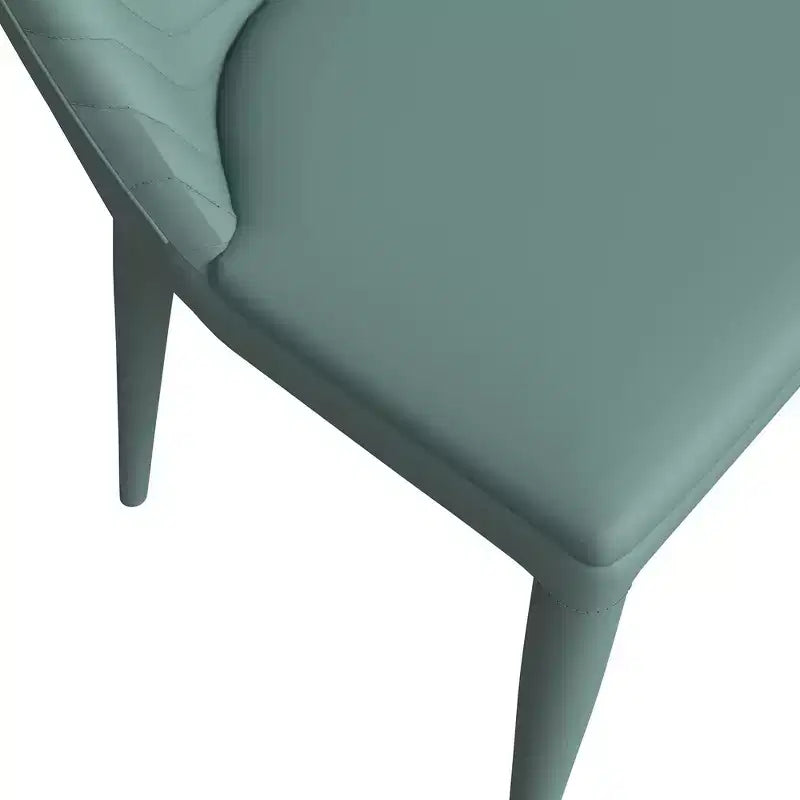 Chaise de salle à manger moderne sans accoudoirs – Similicuir rembourré avec piètement en métal