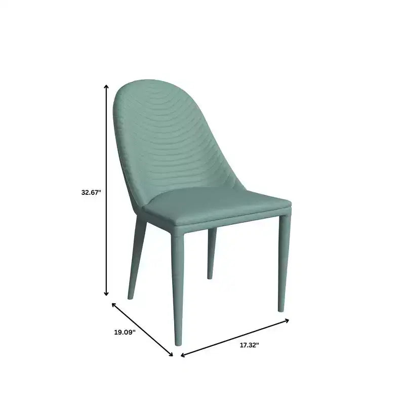 Chaise de salle à manger moderne sans accoudoirs – Similicuir rembourré avec piètement en métal