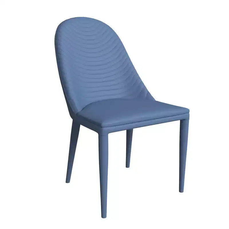 Chaise de salle à manger moderne sans accoudoirs – Similicuir rembourré avec piètement en métal