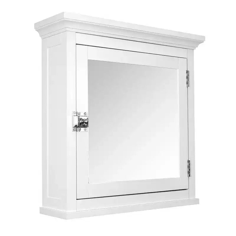 Armoire à pharmacie murale en bois avec porte-miroir, Blanc