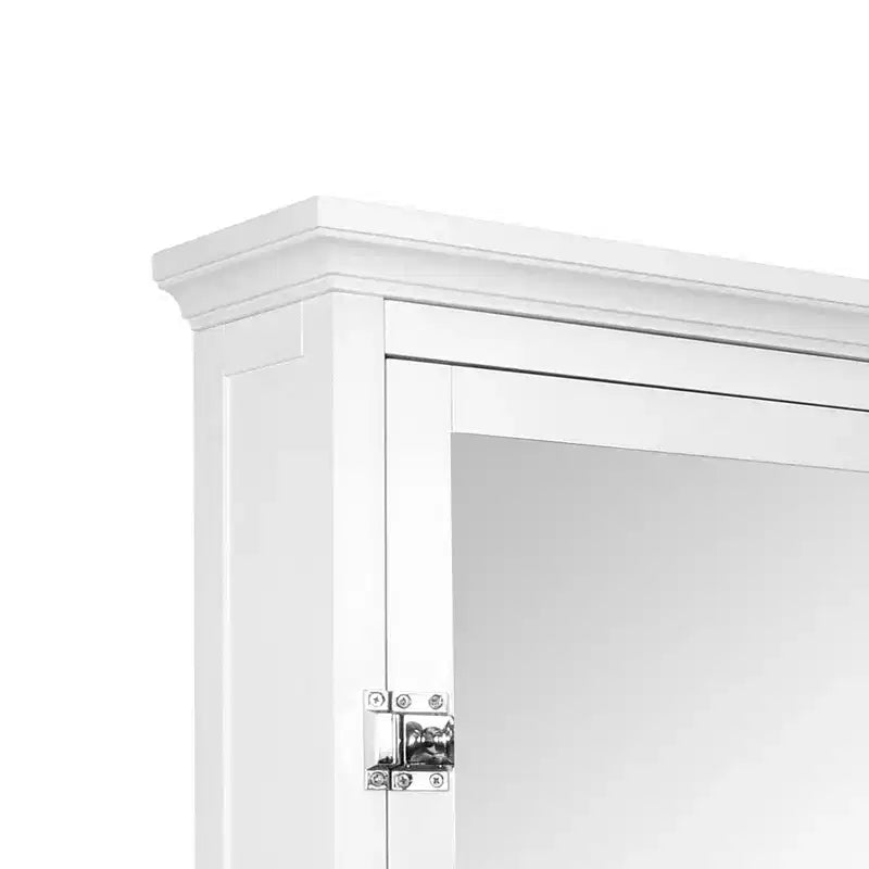 Armoire à pharmacie murale en bois avec porte-miroir, Blanc