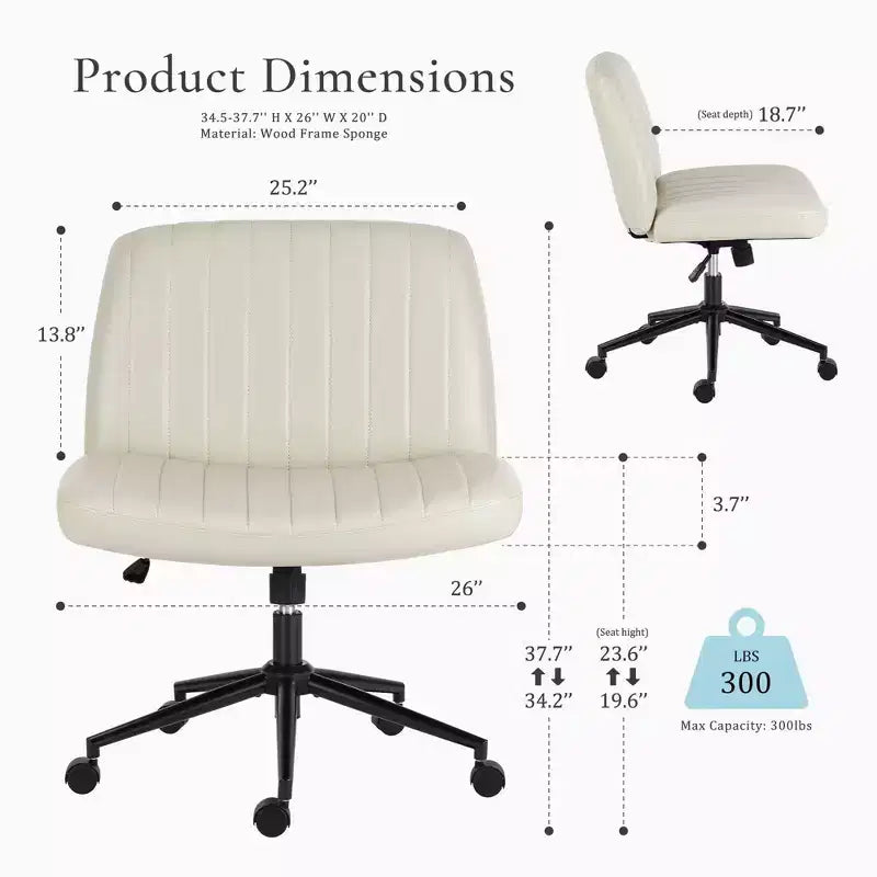 Chaise de bureau à roulettes - Beige