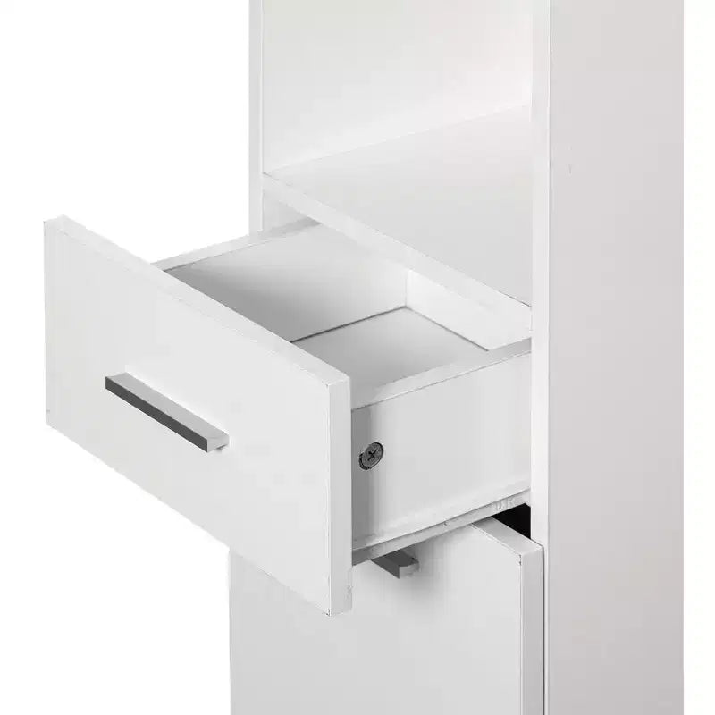 Meuble d'angle de 181,6 cm avec 2 portes et 1 tiroir – Tour de rangement pour salle de bain, salon et cuisine