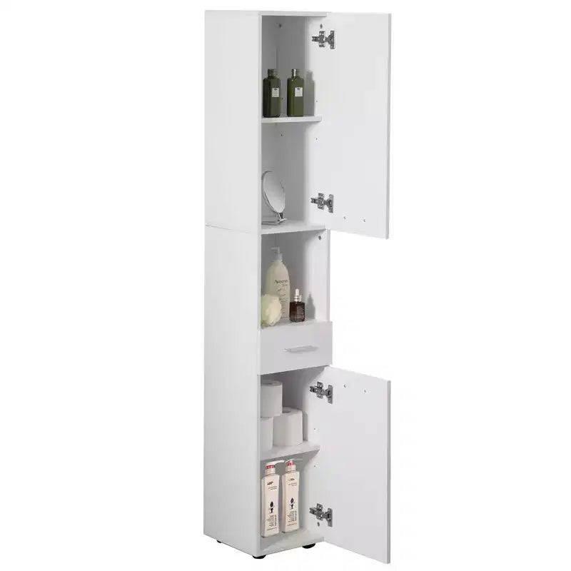 Meuble d'angle de 181,6 cm avec 2 portes et 1 tiroir – Tour de rangement pour salle de bain, salon et cuisine