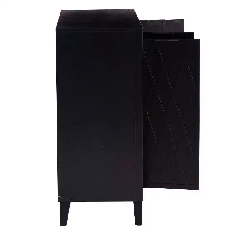 Meuble d'appoint en bois massif avec 3 portes et 2 étagères réglables