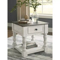 Table d'appoint carrée Blanc/Gris