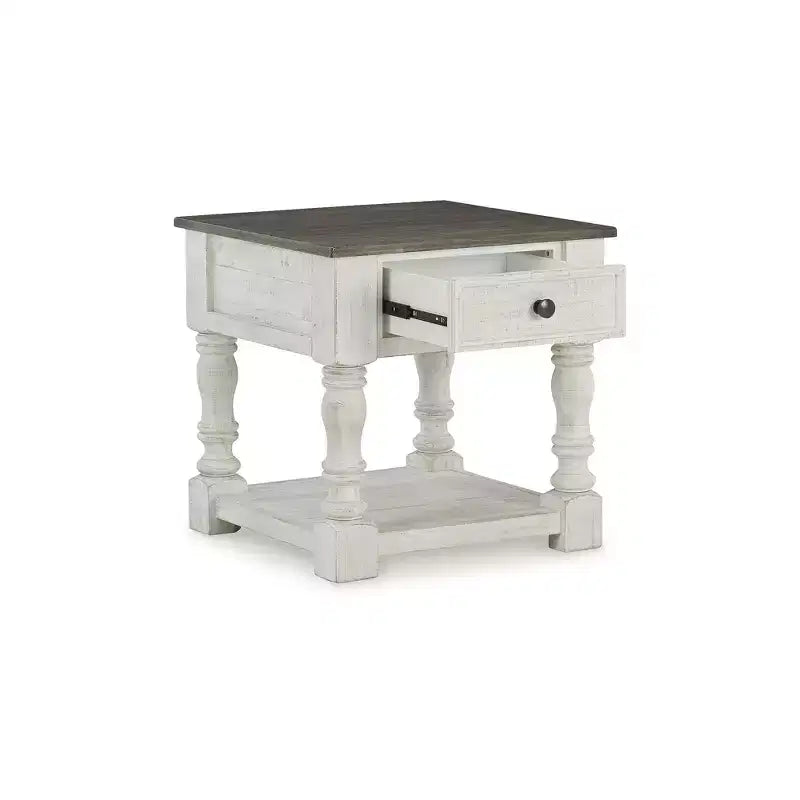 Table d'appoint carrée Blanc/Gris