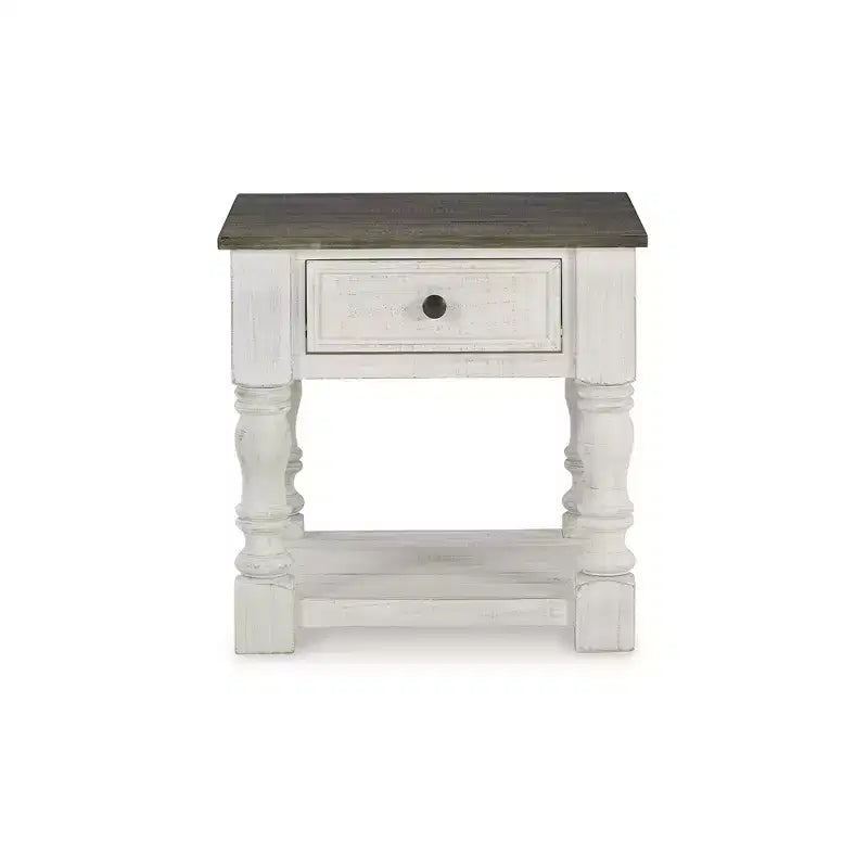 Table d'appoint carrée Blanc/Gris