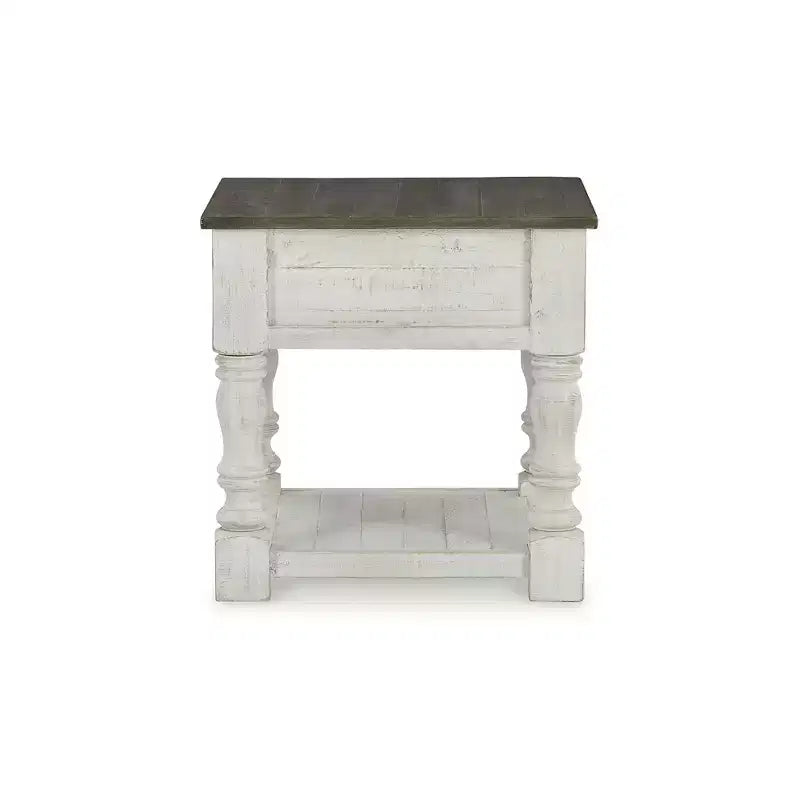 Table d'appoint carrée Blanc/Gris