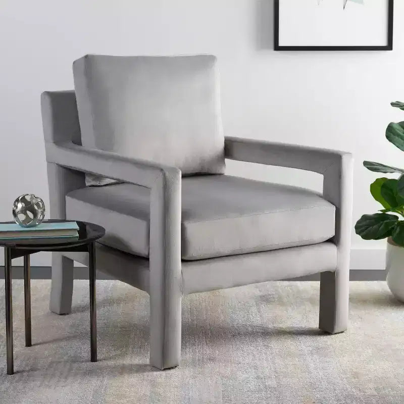 Fauteuil d'appoint - Rembourré en velours avec cadre en bois
