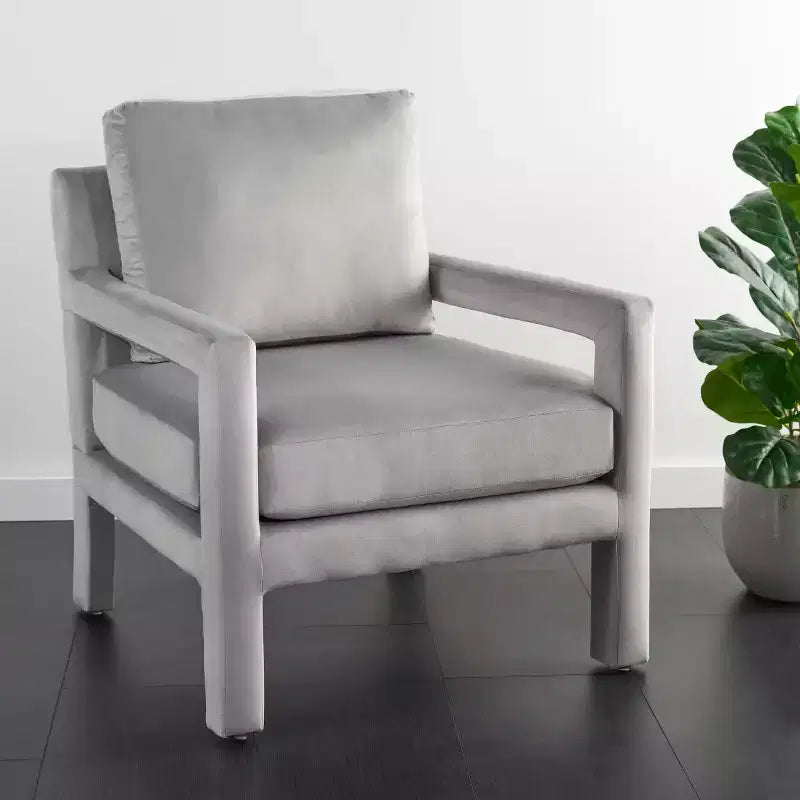 Fauteuil d'appoint - Rembourré en velours avec cadre en bois