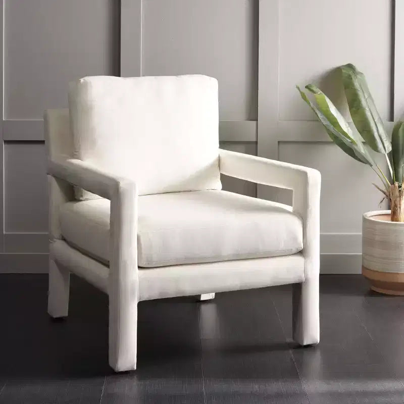 Fauteuil d'appoint - Rembourré en velours avec cadre en bois