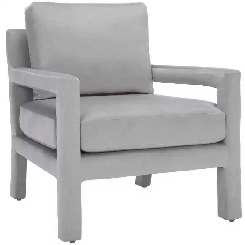 Fauteuil d'appoint - Rembourré en velours avec cadre en bois