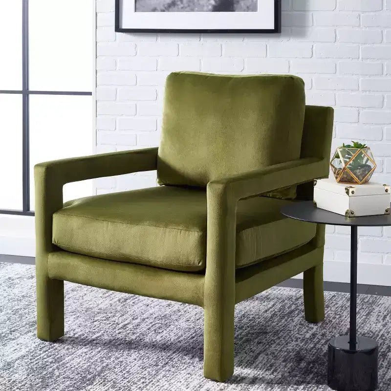 Fauteuil d'appoint - Rembourré en velours avec cadre en bois