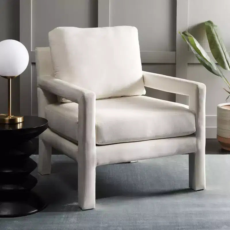 Fauteuil d'appoint - Rembourré en velours avec cadre en bois