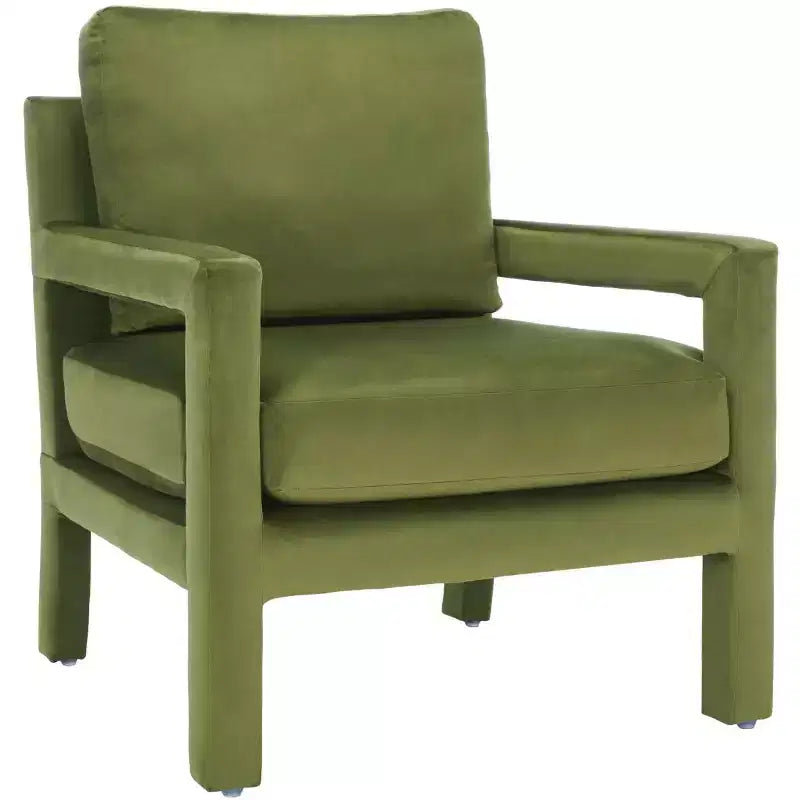 Fauteuil d'appoint - Rembourré en velours avec cadre en bois