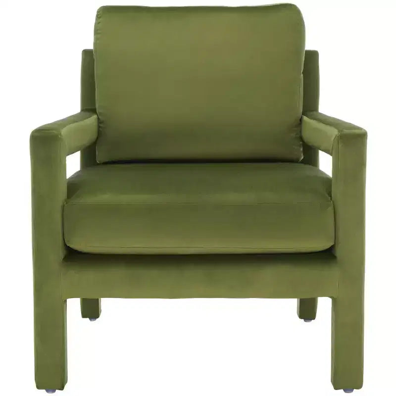 Fauteuil d'appoint - Rembourré en velours avec cadre en bois