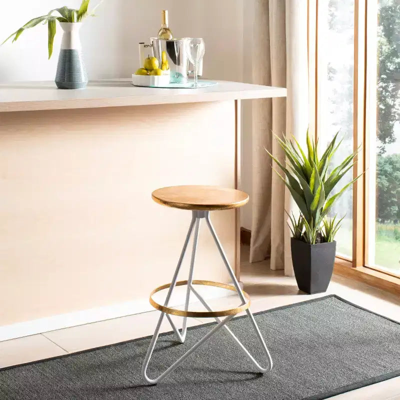 Tabouret de comptoir - Or/Blanc