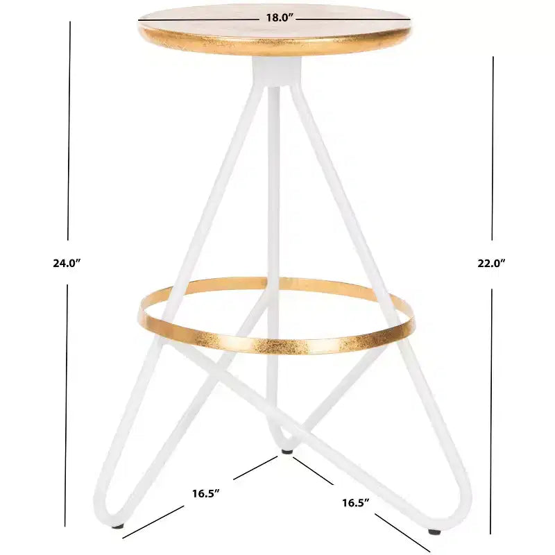 Tabouret de comptoir - Or/Blanc