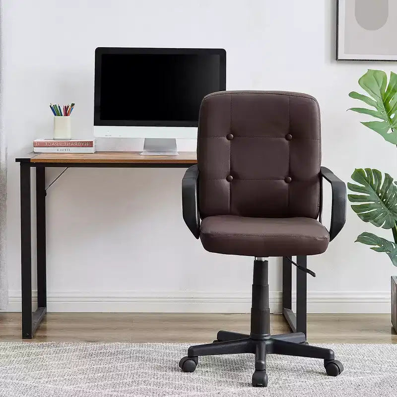 Chaise de bureau à dossier mi-hauteur réglable avec accoudoirs