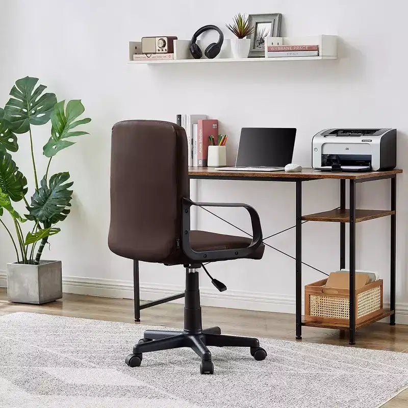 Chaise de bureau à dossier mi-hauteur réglable avec accoudoirs