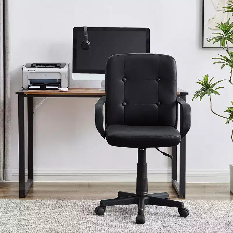 Chaise de bureau à dossier mi-hauteur réglable avec accoudoirs