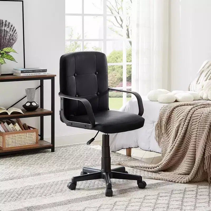 Chaise de bureau à dossier mi-hauteur réglable avec accoudoirs