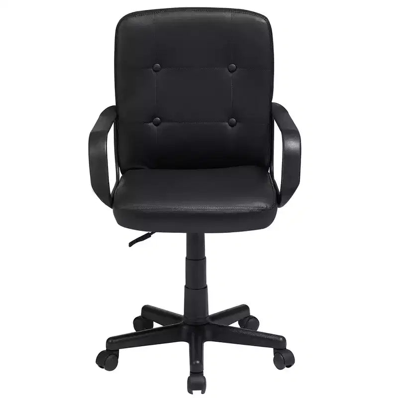 Chaise de bureau à dossier mi-hauteur réglable avec accoudoirs