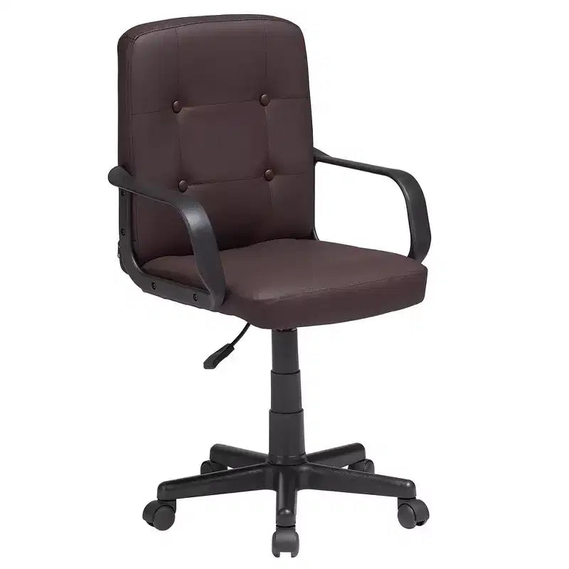 Chaise de bureau à dossier mi-hauteur réglable avec accoudoirs