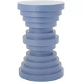 Table d'appoint sculpturale ronde – Design à disques superposés, jaune, MDF