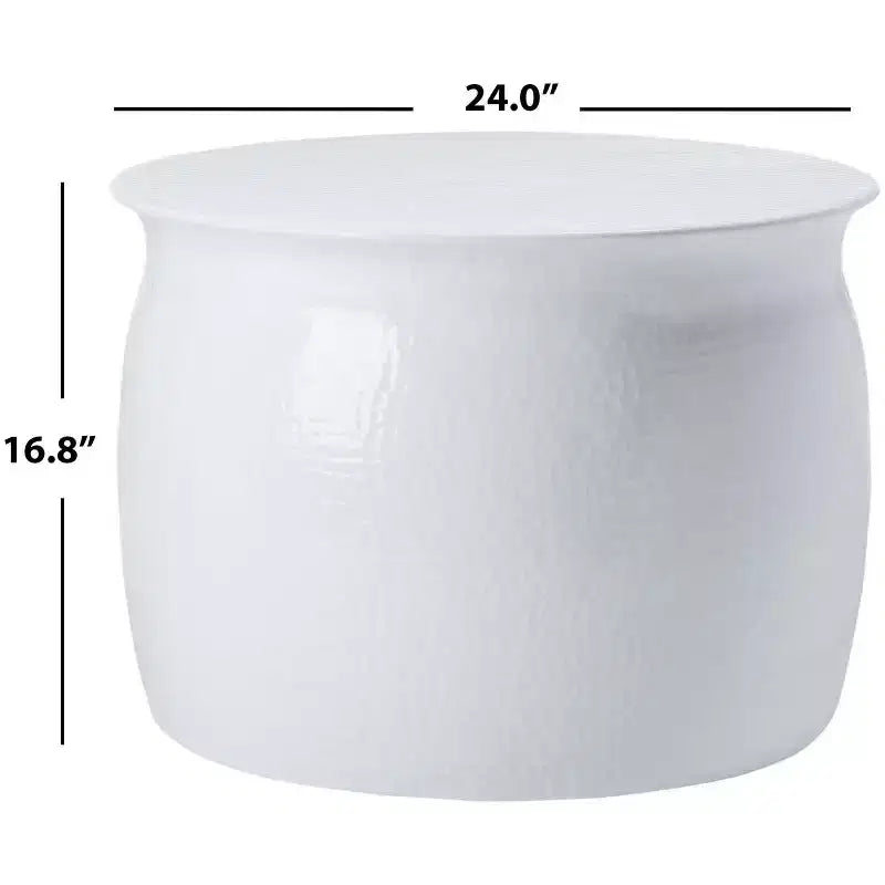 Tabouret de table rond en aluminium martelé – Argent, capacité de 125 kg