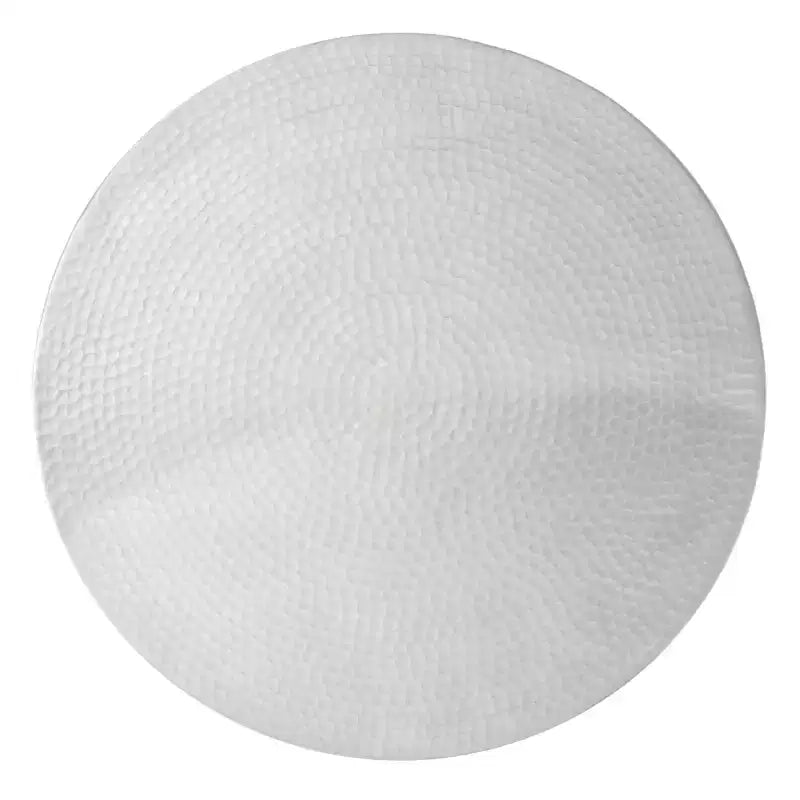 Tabouret de table rond en aluminium martelé – Argent, capacité de 125 kg
