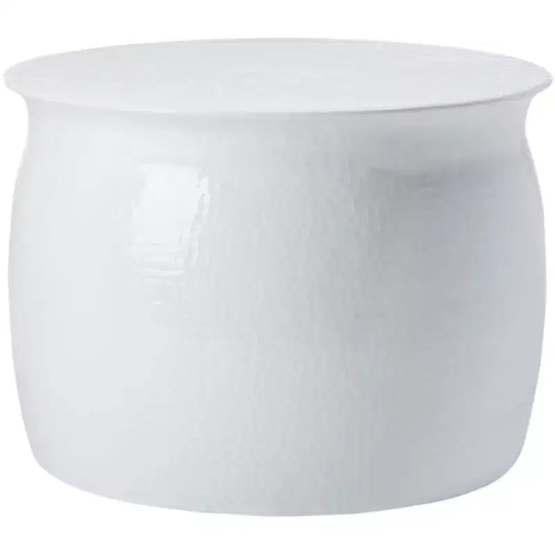 Tabouret de table rond en aluminium martelé – Argent, capacité de 125 kg