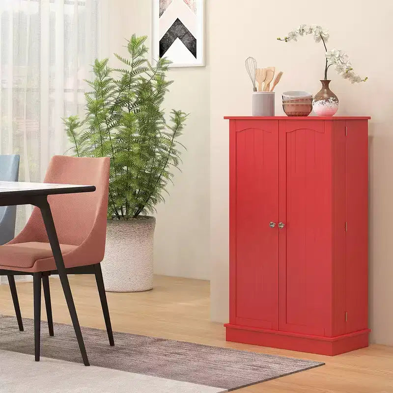 Meuble de rangement de cuisine à 2 portes de 104 cm avec 5 étagères et 12 supports à épices