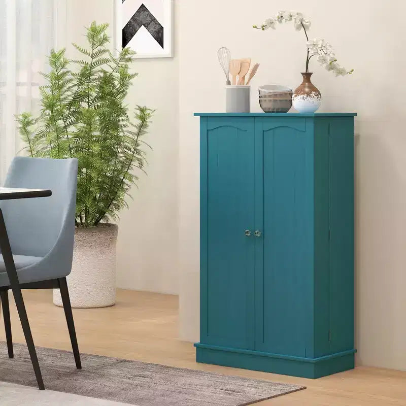 Meuble de rangement de cuisine à 2 portes de 104 cm avec 5 étagères et 12 supports à épices