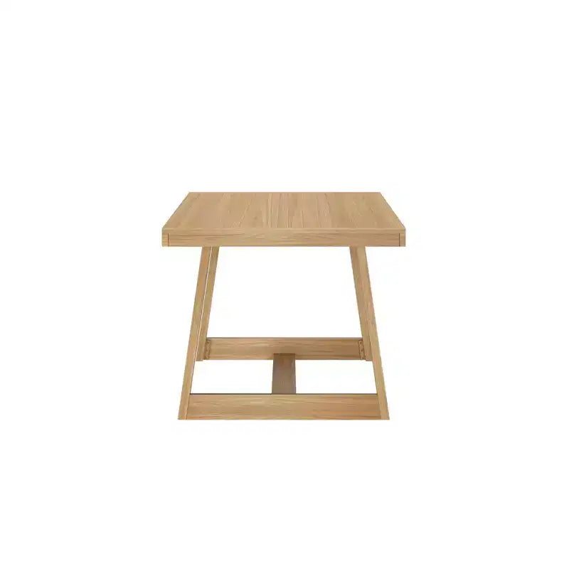 Table de salle à manger de ferme 72 po en bois massif pour 6 personnes – Piètement à tréteaux, fini brossé