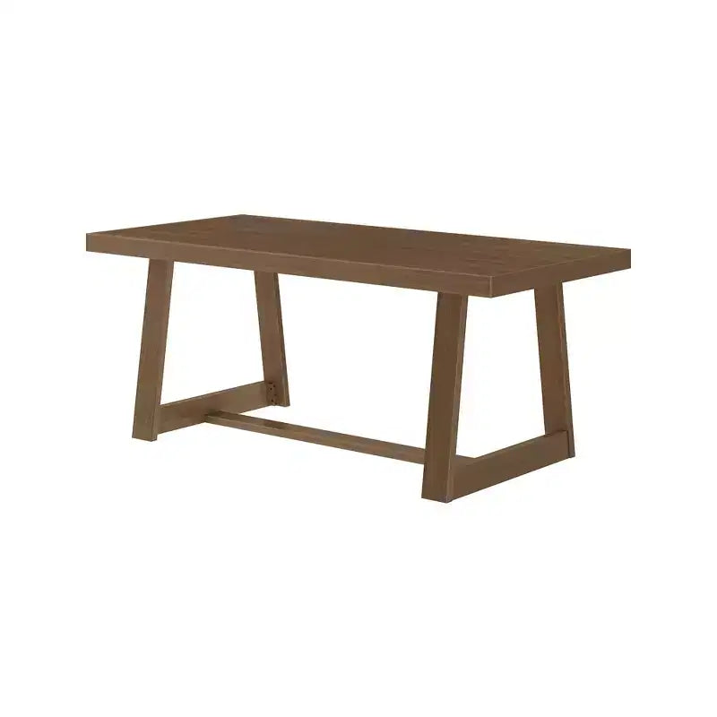 Table de salle à manger de ferme 72 po en bois massif pour 6 personnes – Piètement à tréteaux, fini brossé