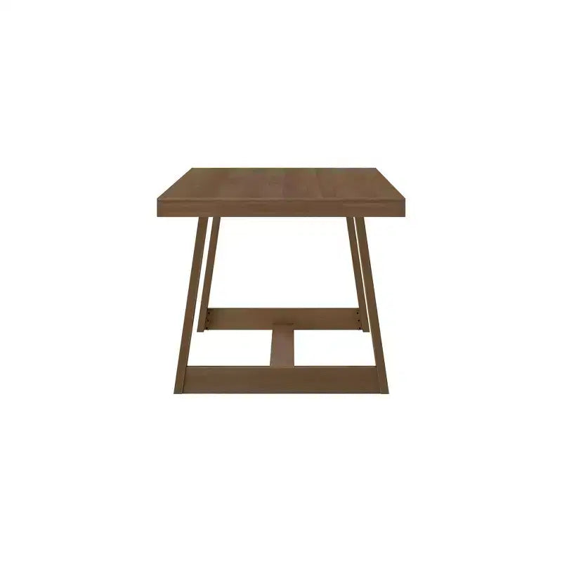 Table de salle à manger de ferme 72 po en bois massif pour 6 personnes – Piètement à tréteaux, fini brossé