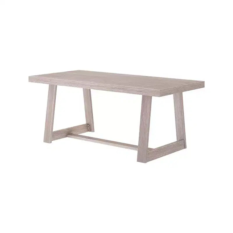 Table de salle à manger de ferme 72 po en bois massif pour 6 personnes – Piètement à tréteaux, fini brossé