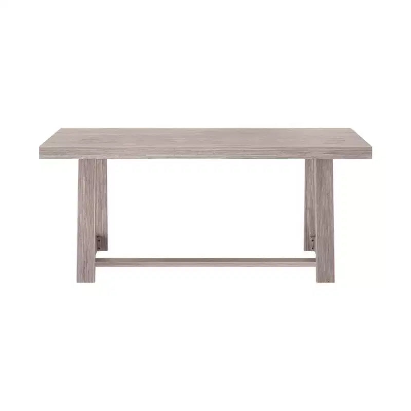 Table de salle à manger de ferme 72 po en bois massif pour 6 personnes – Piètement à tréteaux, fini brossé