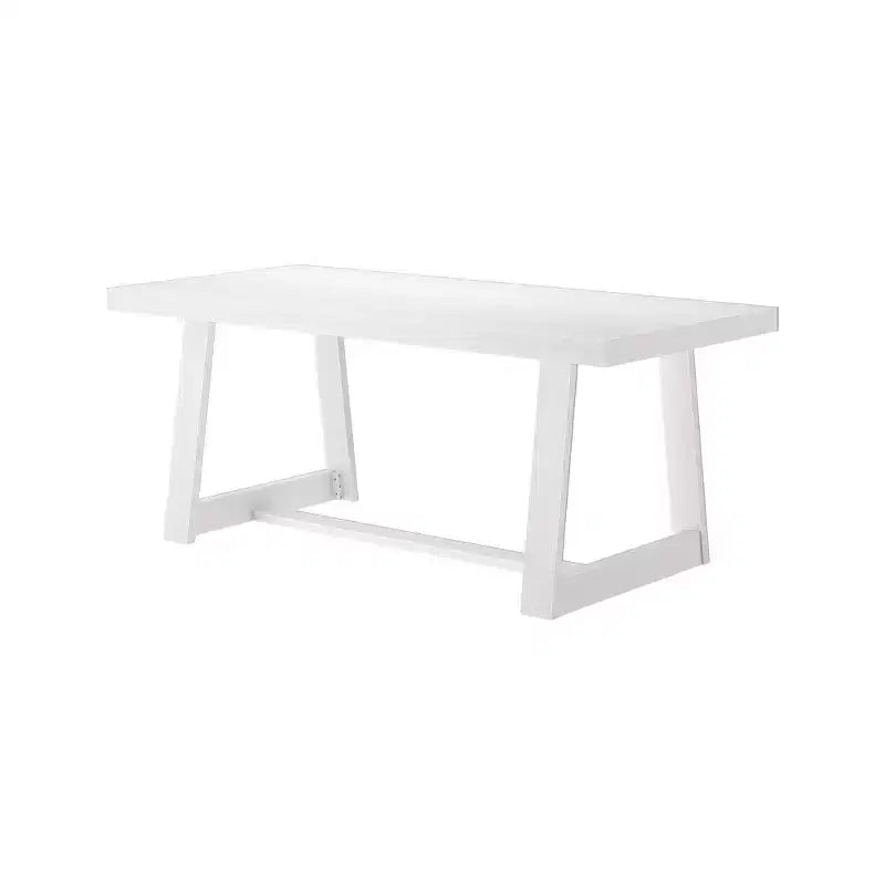 Table de salle à manger de ferme 72 po en bois massif pour 6 personnes – Piètement à tréteaux, fini brossé