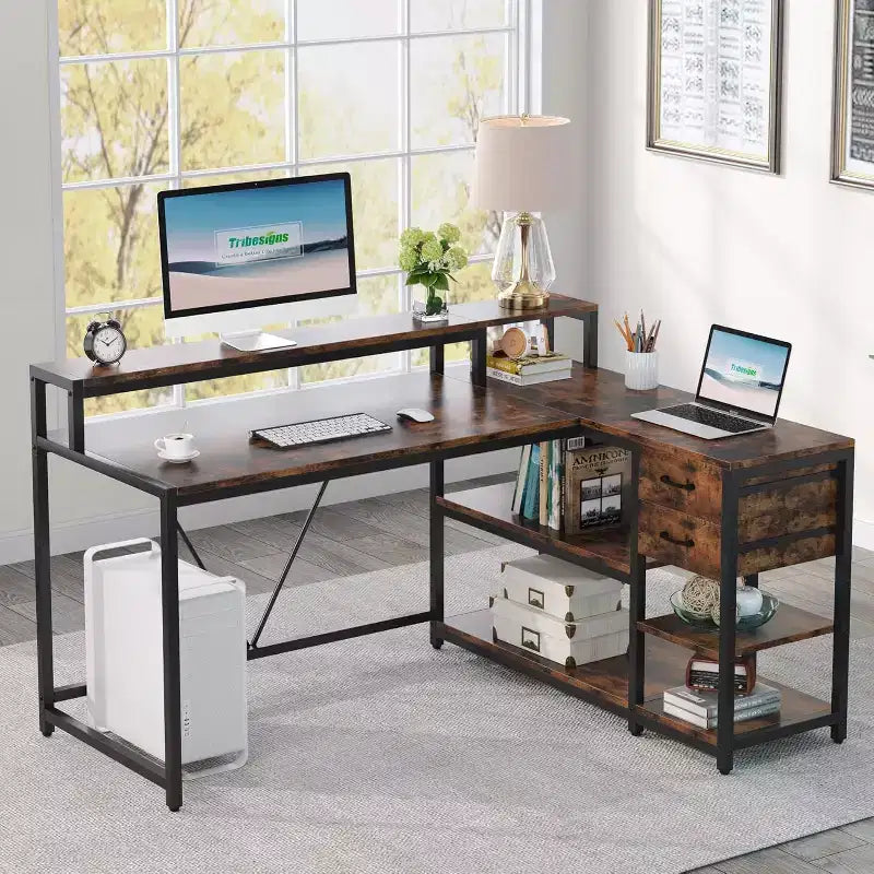 Bureau d'angle informatique
