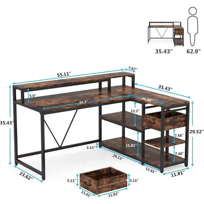 Bureau d'angle informatique