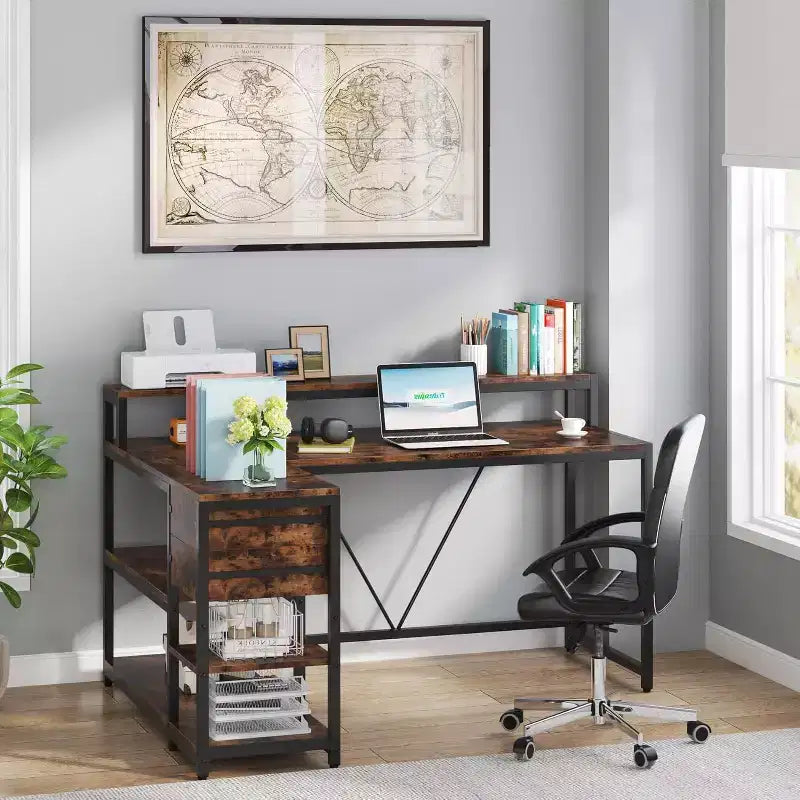 Bureau d'angle informatique