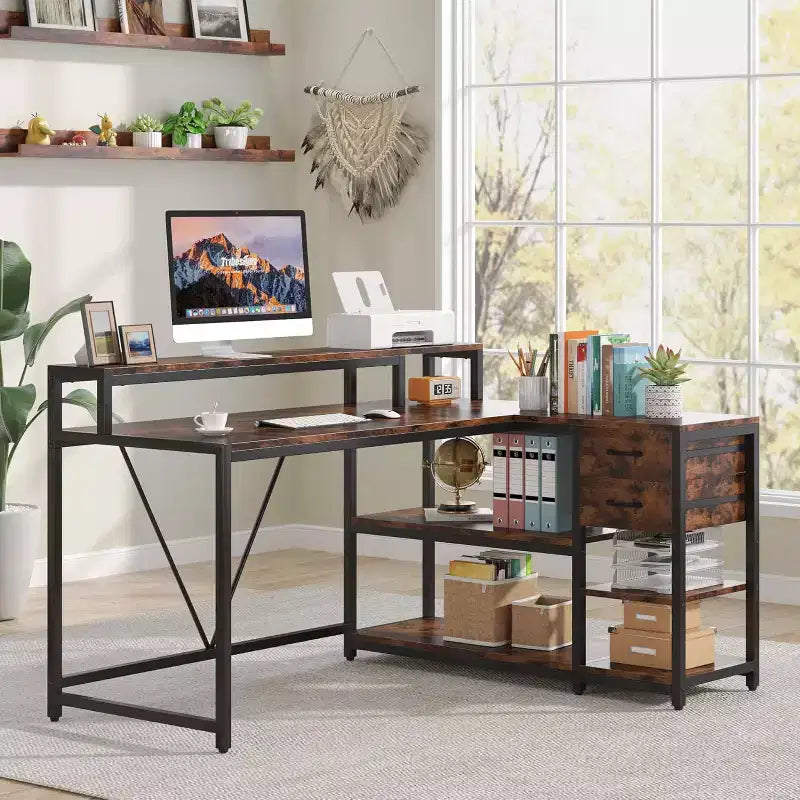 Bureau d'angle informatique