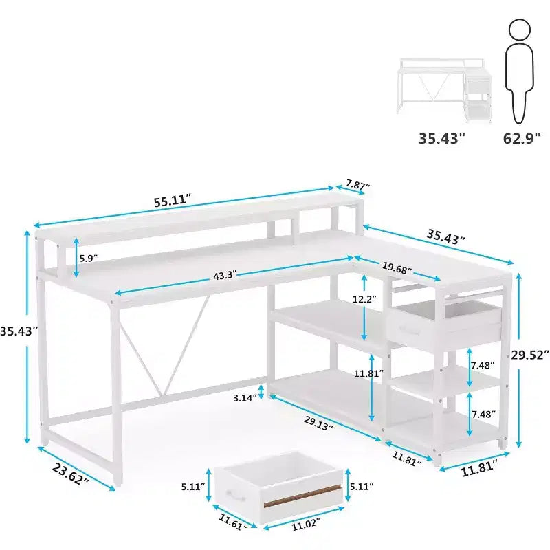 Bureau d'angle informatique